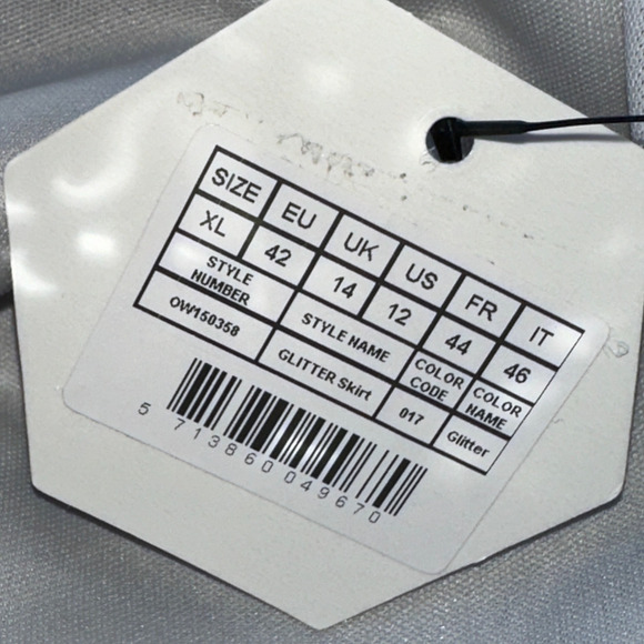 Sequin Micro Mini Skirt Silver Size 12 Ruched Metallic OW Collection $128 NEW - Picture 9 of 11